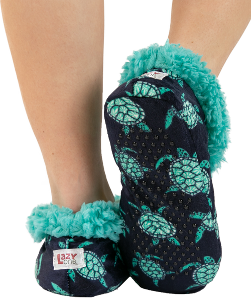 Lazy One Turtles Fuzzy Feet Slippers