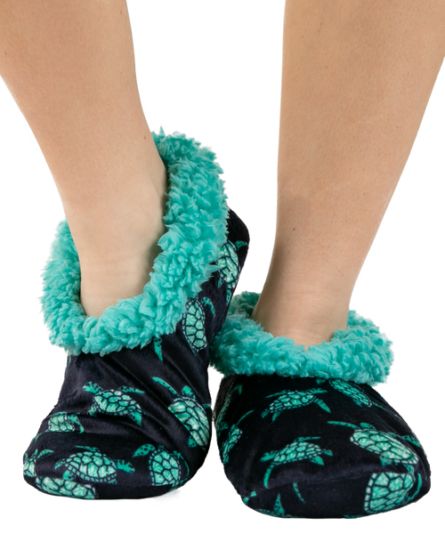 lazy one Turtles Fuzzy Feet Slippers