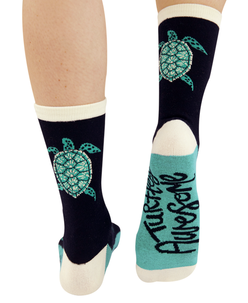 Lazy One Turtley Awesome Crew Sock