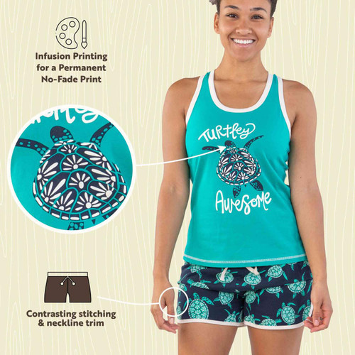 Lazy One Turtley Awesome Women's Tank & Short Set