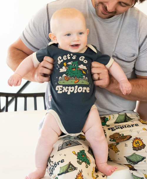 Lazy One Vintage Camping Infant Onesie Creeper