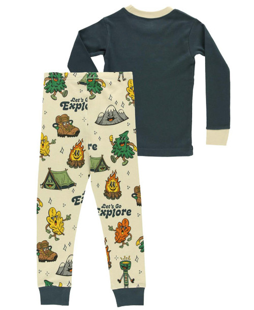 Lazy One Vintage Camping Kid's Long Sleeve PJ's