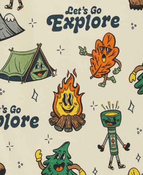 Lazy One Vintage Camping Kid's Long Sleeve PJ's