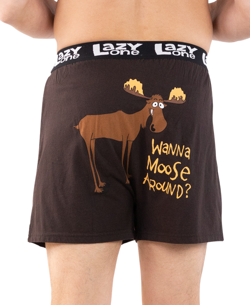 lazy one Wanna Moose Around? Men's Funny Boxer