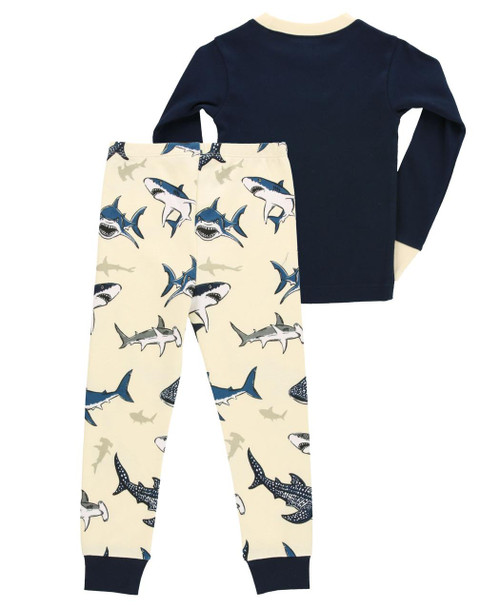 Lazy One Wide Awake Shark Kid's Long Sleeve PJ's