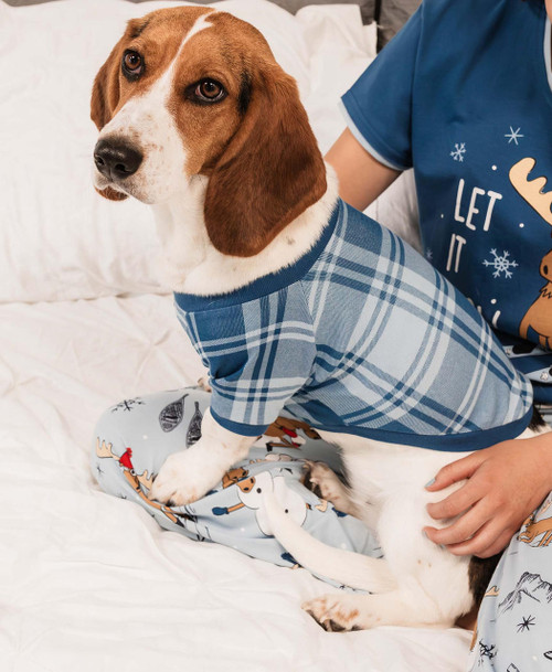 Lazy One Winter Plaid Plaid Dog Shirt
