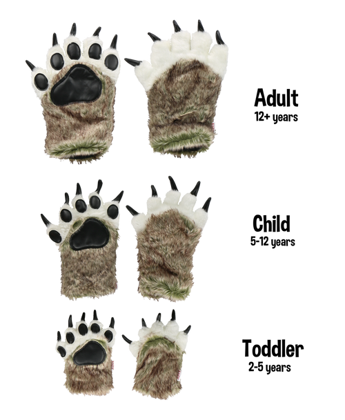 Lazy One Wolf Kid And Adult Paw Mitt