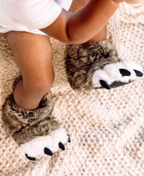 Lazy One Wolf Kid And Adult Paw Slipper