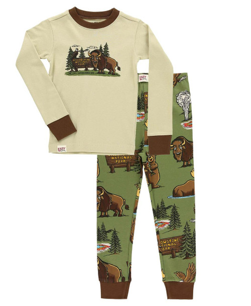lazy one Yellowstone Kid's Long Sleeve PJ's