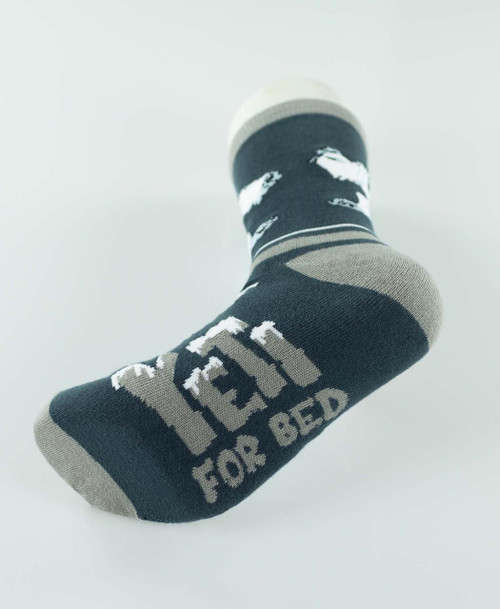 Lazy One Yeti For Bed Blue Crew Sock