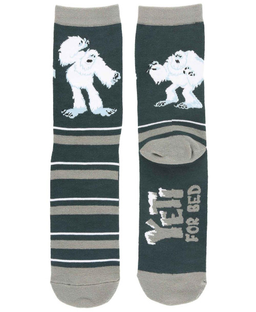 Lazy One Yeti For Bed Blue Crew Sock