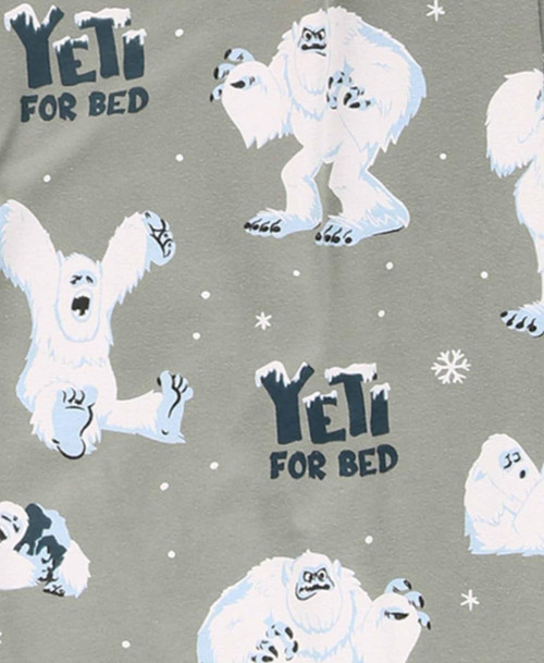Lazy One Yeti For Bed Kid's Long Sleeve PJ's