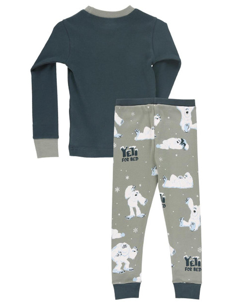 Lazy One Yeti For Bed Kid's Long Sleeve PJ's