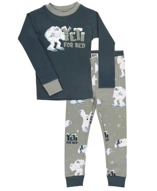 lazy one Yeti For Bed Kid's Long Sleeve PJ's