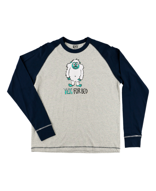 Lazy One Yeti For Bed Men's Long Sleeve PJ Tee