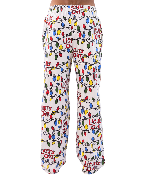 Lazy One Lights Out Men's Reindeer Long Sleeve PJ Pant
