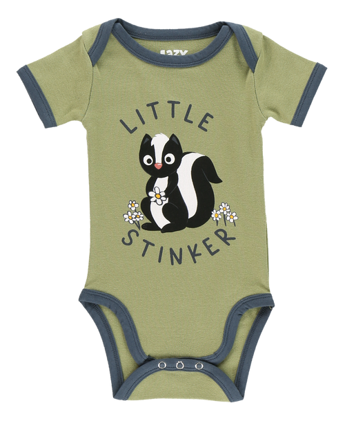 lazy one Little Stinker Infant Green Skunk Onesie Creeper