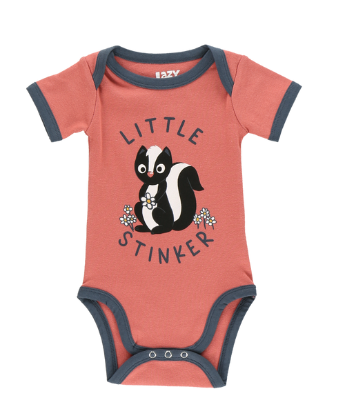 Lazy One Little Stinker Infant Pink Skunk Onesie Creeper