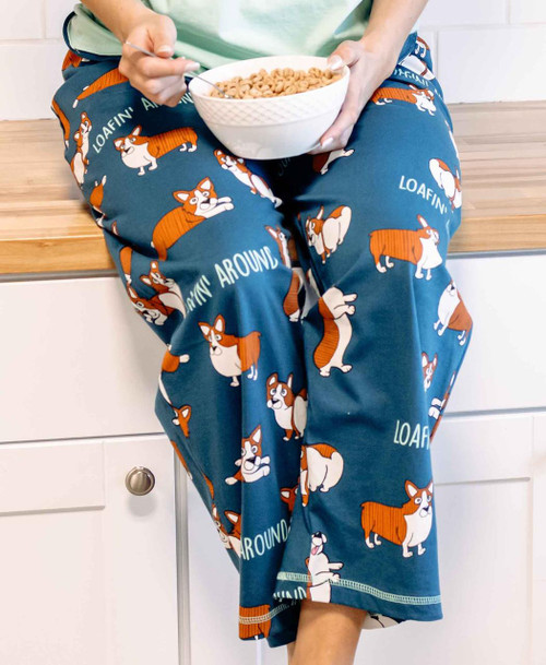 Lazy One Loafin' Around Women's Regular Fit Corgi PJ Pant