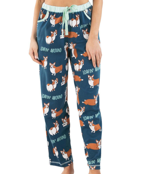lazy one Loafin' Around Women's Regular Fit Corgi PJ Pant
