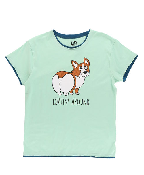 Lazy One Loafin' Around Women's Regular Fit Corgi PJ Tee