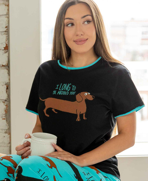 Lazy One Long To Be Around You Women's Regular Fit Dog PJ Tee