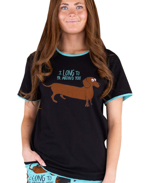 lazy one Long To Be Around You Women's Regular Fit Dog PJ Tee