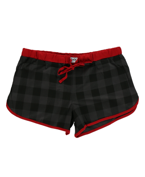 Lazy One Lost In My Dreams Women's Grey Plaid Shorts