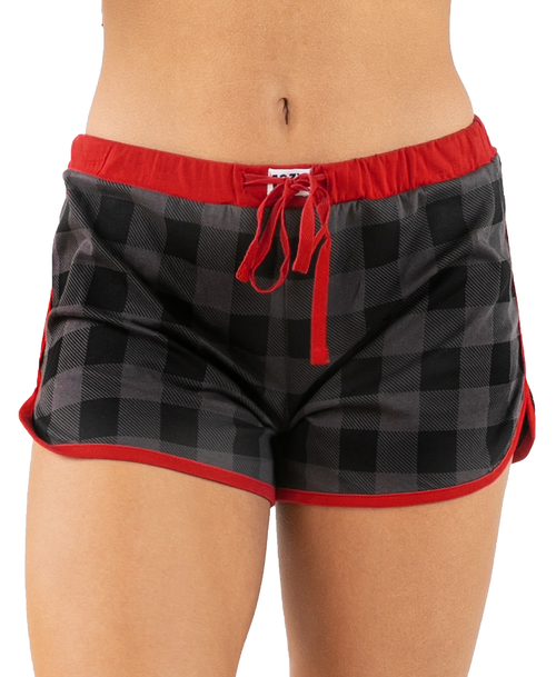 lazy one Lost in My Dreams Women's Grey Plaid Shorts