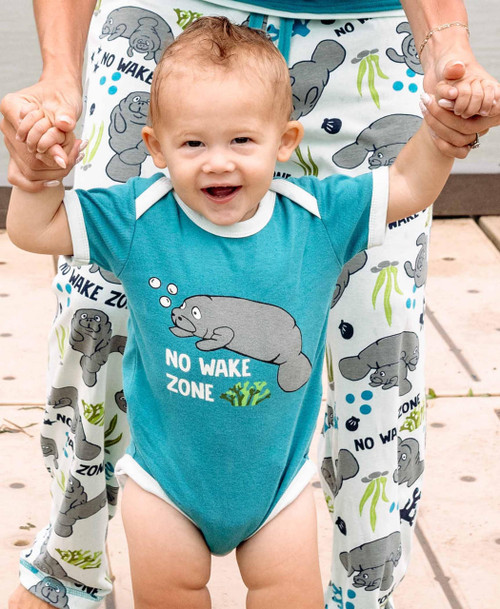 Lazy One Manatee No Wake Zone Infant Creeper Onesie