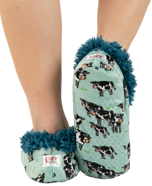 Lazy One Moody In The Morning Blue Fuzzy Feet Slipper