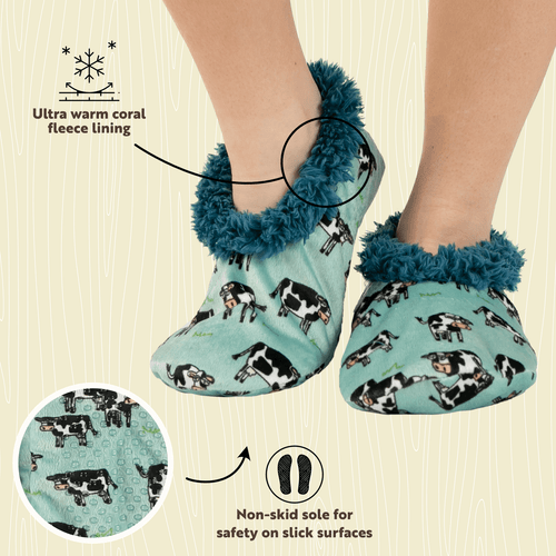 Lazy One Moody In The Morning Blue Fuzzy Feet Slipper