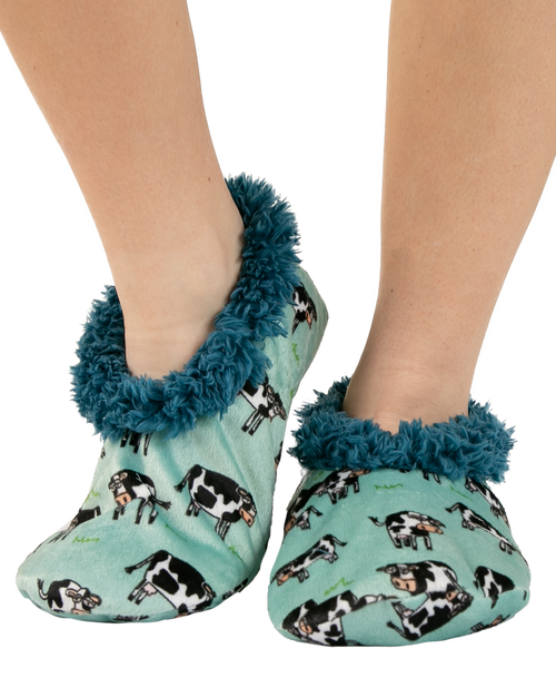 lazy one Moody in the Morning Blue Fuzzy Feet Slipper