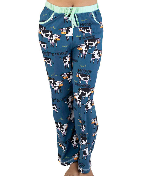lazy one Moody In The Morning Cow Women's Regular Fit PJ Pant