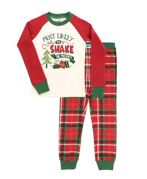 Lazy One Most Likely To Shake Presents Kid's Long Sleeve PJ's