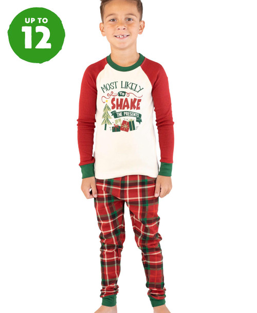 lazy one Most Likely To Shake Presents Kid's Long Sleeve PJ's