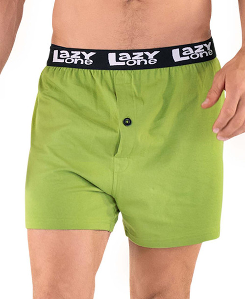 Lazy One Nice Cheeks Green Men's Squirrel Funny Boxer