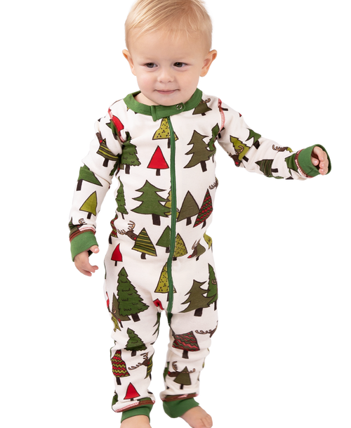 Lazy One No Peeking Infant Reindeer Onesie Flapjack