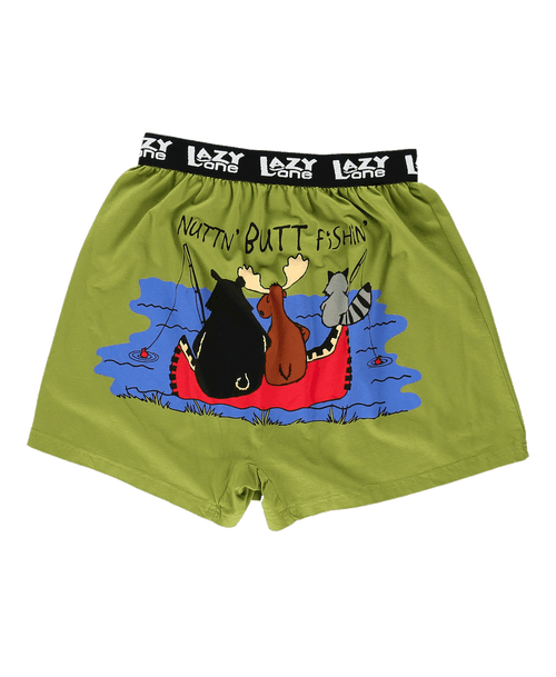 Lazy One Nuttn' Butt Fishin' Men's Critter Funny Boxer