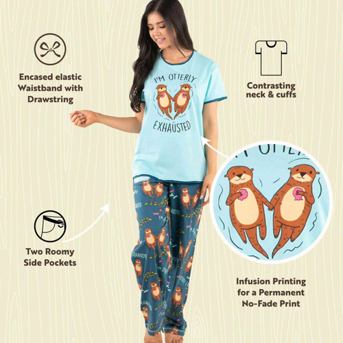 Lazy One Otterly Exhausted Women's Regular Fit PJ Set