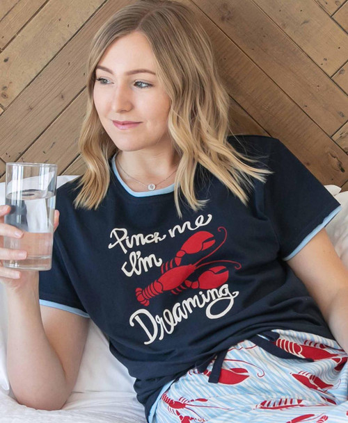 Lazy One Pinch Me I'm Dreaming Lobster Women's Regular Fit PJ Tee