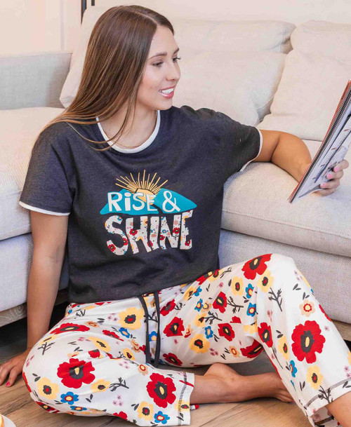 Lazy One Rise & Shine Women's Regular Fit Flower PJ Pant