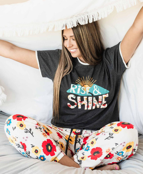 Lazy One Rise & Shine Women's Regular Fit Flower PJ Set