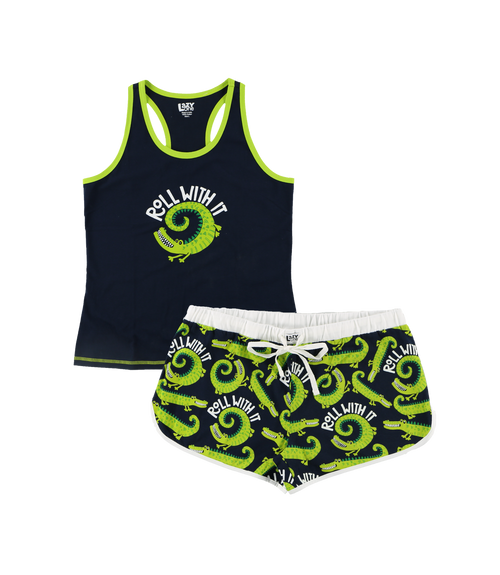 Lazy One Roll With It Women's Alligator Tank & Short Set