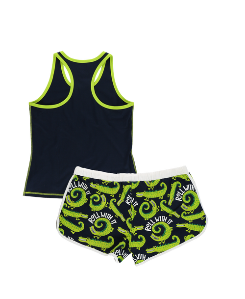 Lazy One Roll With It Women's Alligator Tank & Short Set