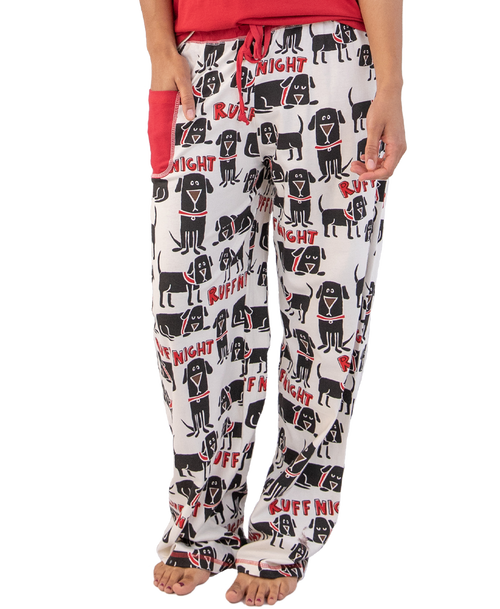 lazy one Ruff Night Women's Regular Fit Dog PJ Pant