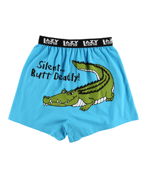 Lazy One Silent Butt Deadly Men's Crocodile Funny Boxer