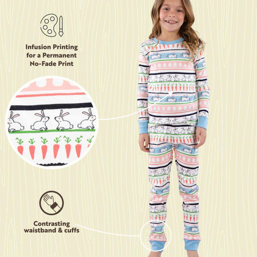 Lazy One Some Bunny Fair Isle Kid's Long Sleeve PJ's