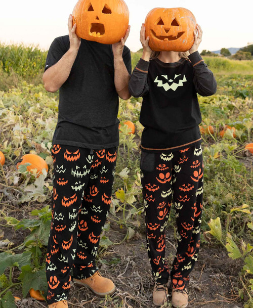 Lazy One Spooky Faces Women's Regular Fit Long Sleeve PJ Set