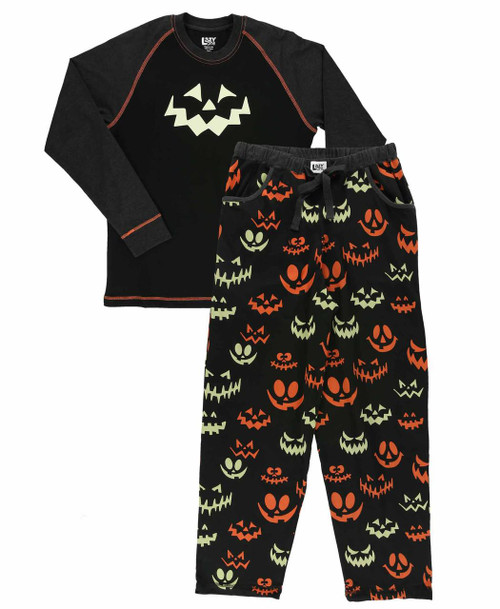 Lazy One Spooky Faces Women's Regular Fit Long Sleeve PJ Set